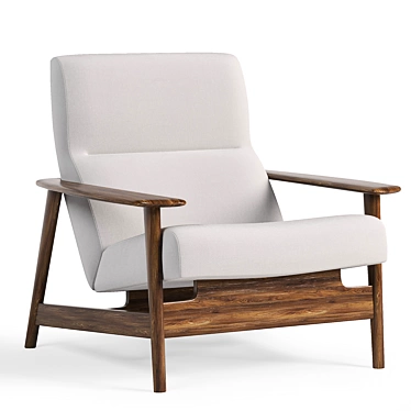 Timeless Elegance: Mid-Century High-Back Chair 3D model image 1 