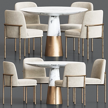 Jack Chair Vex Table Dining Set: Elegant, Versatile, and Modern Furniture 3D model image 1 