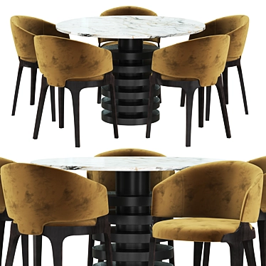 Elegant B_VELIS Chair: Stylish Column Table Included 3D model image 1 