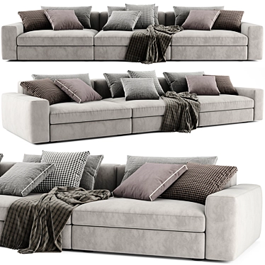 Stylish Poliform Dune 3-Seater Sofa 3D model image 1 