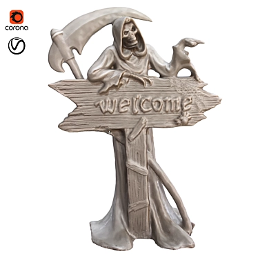 Grim Reaper Skeleton 3D Model 3D model image 1 