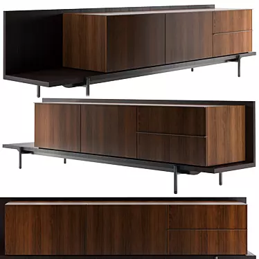 Modern Minimalist Bookcase: Minotti Superquadra 2021 3D model image 1 