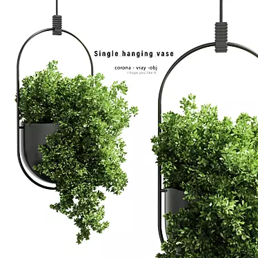 Elegant Metal Hanging Pot for Indoor Plants 3D model image 1 