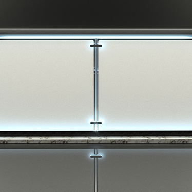 Backlit Metal and Glass Handrail 3D model image 1 