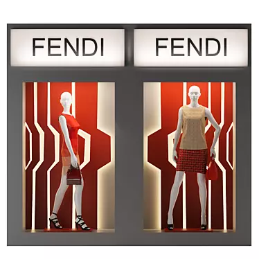 Fendi Luxury Showcase for Sale 3D model image 1 