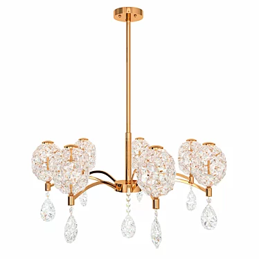 Elegant Iron Crystal Chandelier 3D model image 1 