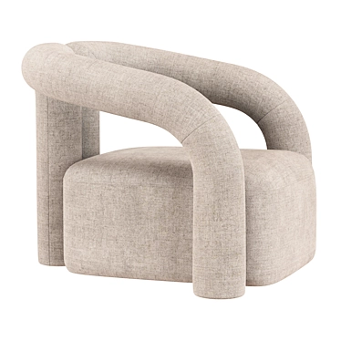 Sleek Nordic Lounge Armchair 3D model image 1 
