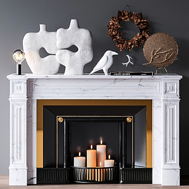Modern Decorative Fireplace Set 3D model image 1 