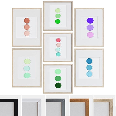 Modern Abstract Picture Frame Set 3D model image 1 