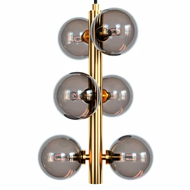 Satin Brass LED Mini Chandelier 3D model image 1 