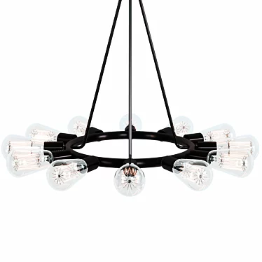 Dakota Dark Bronze Chandelier 3D model image 1 