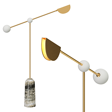 Sleek Balance Floor Lamp 3D model image 1 