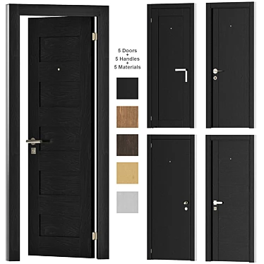 Customizable Interior Doors: 5 Types, 6 Materials 3D model image 1 