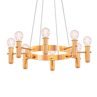 Swedish Brass Chandelier 3D model image 1 