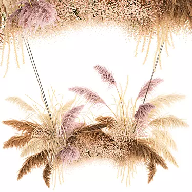 Reed Bouquet 200: Elegant Dry Flower Decor 3D model image 1 