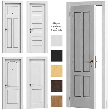 Versatile Interiors: 5 Inspiring Door Designs 3D model image 1 