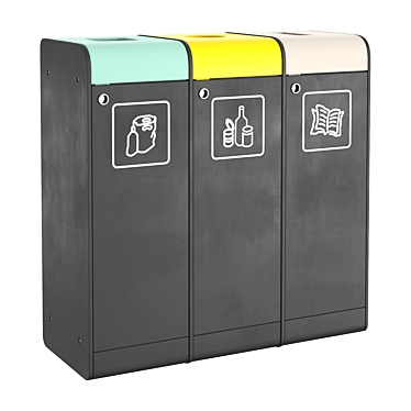 Sleek Plastic Trash Bins 3D model image 1 