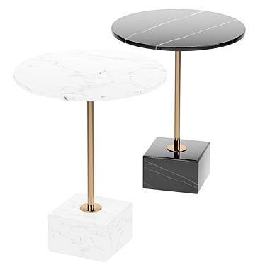 Marble Cube Side Table: Elegant Simplicity 3D model image 1 