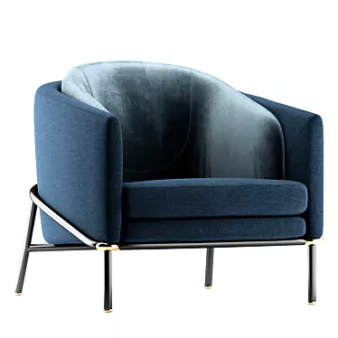 Elegant FIL NOIR Armchair by Minotti 3D model image 1 