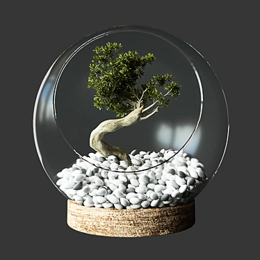 Miniature Glass Globe with Little Tree 3D model image 1 