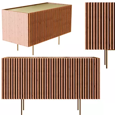 Elegant Pontelli Wood Sideboard 3D model image 1 