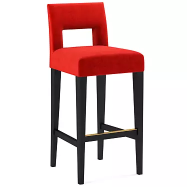 Modern Hugo Bar Stool: Stylish, Textured, and Easy to Use 3D model image 1 