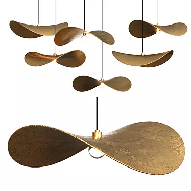 Elegant Brass Pendant Light 3D model image 1 