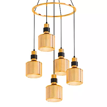 Modern Riddle Cluster Lighting Fixture 3D model image 1 