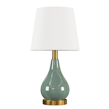 Sleek Ceramic Table Lamp Set 3D model image 1 