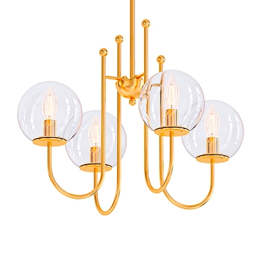 Modern Gold Globe Glass Chandelier 3D model image 1 