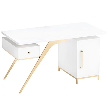 Sleek Modern Writing Desk 3D model image 1 