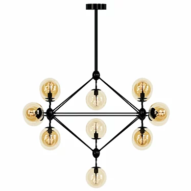 Sleek MODO LED Chandelier 3D model image 1 