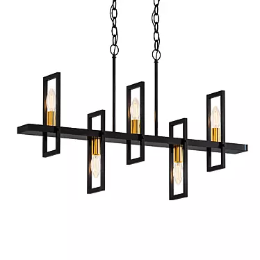 Linear Candle Holder: Modern Geometric Kitchen Décor 3D model image 1 