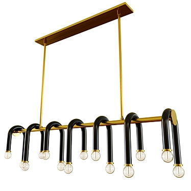 Golden Paulson Floppy Chandelier 3D model image 1 