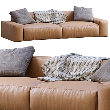 Jesse Leather Sofa Daniel: Stylish and Versatile 3D model image 1 