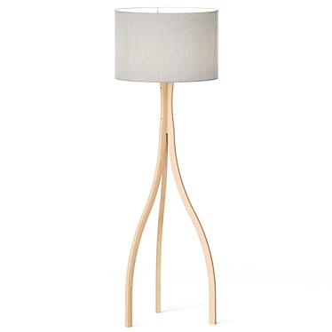 Sleek Wishbone Floor Lamp: Lulu & Georgia 3D model image 1 