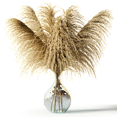 Sofia Bouquet: Elegant Pampas Grass Vase 3D model image 1 