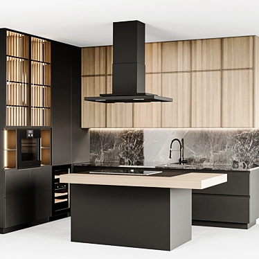 Modular Color-Changing Modern Kitchen 3D model image 1 