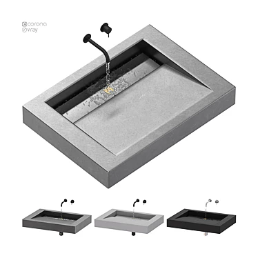 Sleek SSI Indiana Solid Surface 3D model image 1 