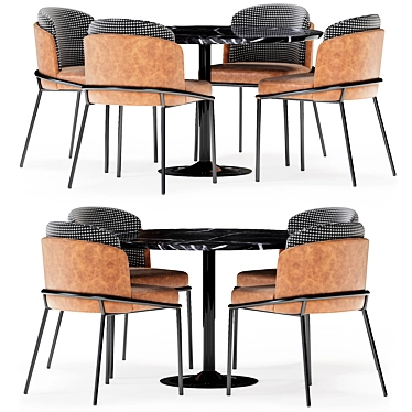 Elegance Defined: Minotti Fil Noir Leather Dining Table 3D model image 1 