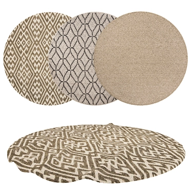 Versatile Round Rugs Set 3D model image 1 