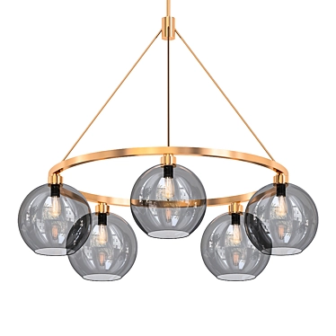 Elegant Solitaire Gray Chandelier 3D model image 1 