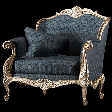 Elegant Rococo Armchair 3D model image 1 