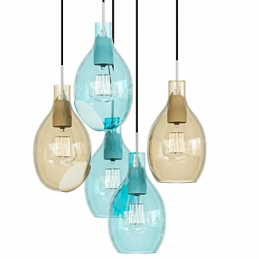 Elegant Glass Pendant Lamp 3D model image 1 