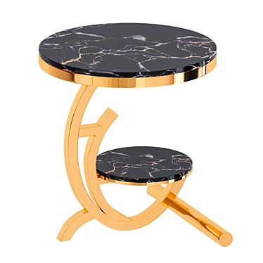 Scandinavian Marble Accent Table 3D model image 1 