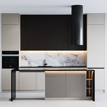 Stylishly Sleek Kitchen Upgrade 3D model image 1 