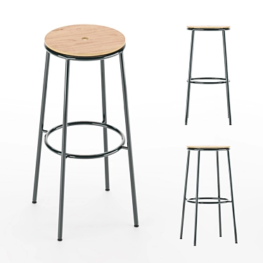 Sleek and Stylish Normann Copenhagen Barstool 3D model image 1 