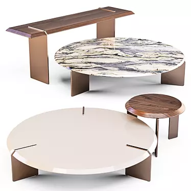 Minotti Keel: Elegant Coffee and Side Tables 3D model image 1 