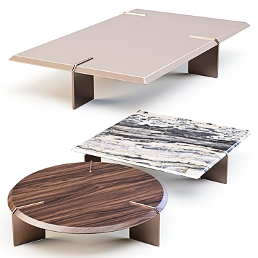 Keel Coffee & Side Tables: Italian Design by Minotti 3D model image 1 