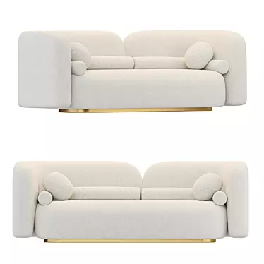 Elegant Left Bank Sofa | 244x85x83h 3D model image 1 